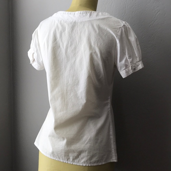 Small White Puff Sleeve Blouse - Picture 5 of 6